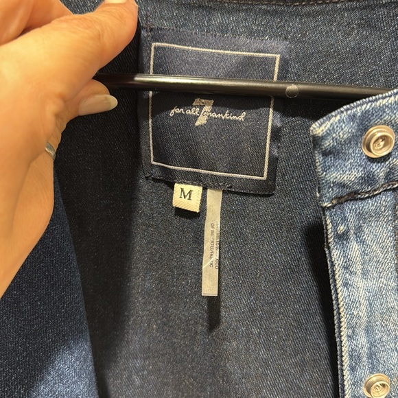 7 For All Mankind fringe denim cropped jacket size S - Picture 3 of 6